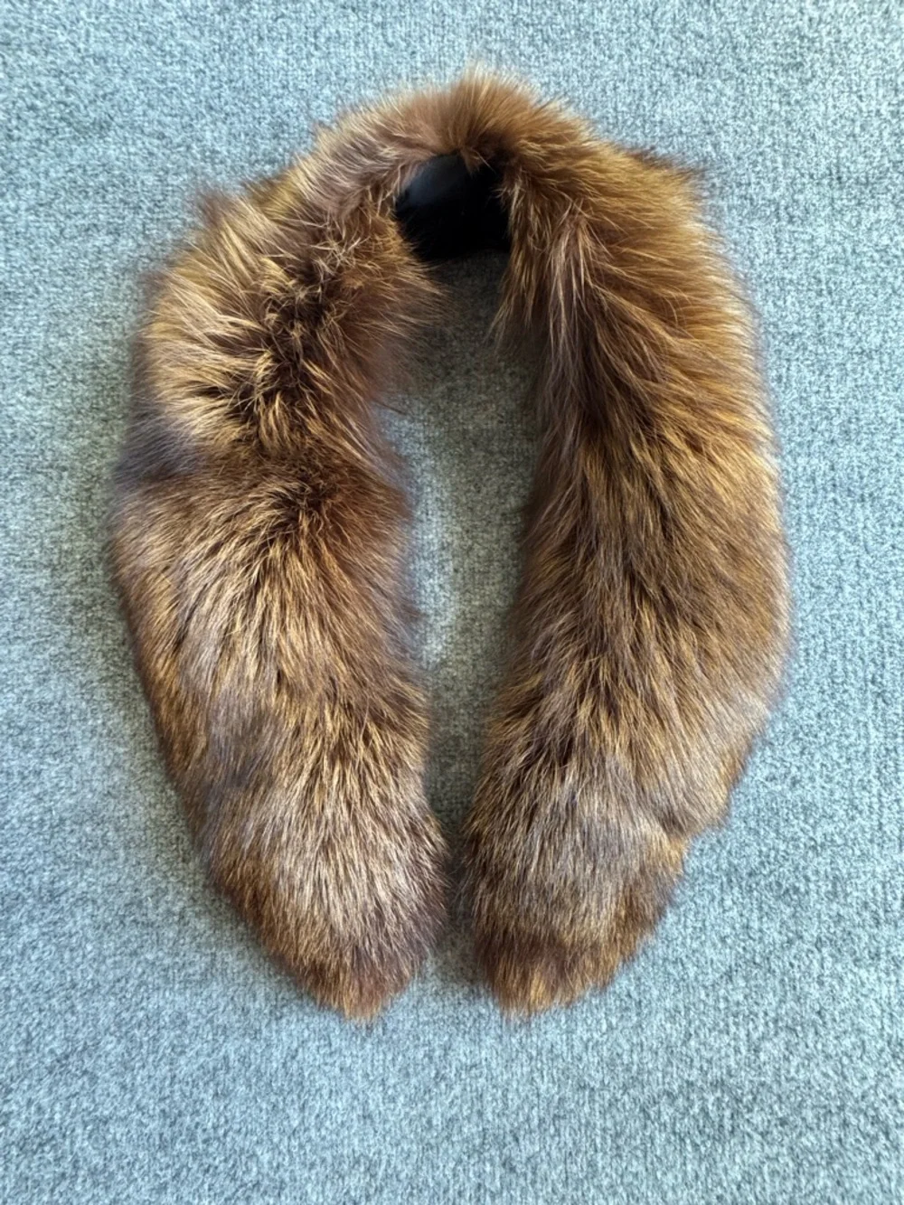Clasic Vintage Fur Collar Scarf Brown Hook and Eye Closure